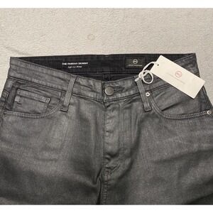 Adriano‎ Goldschmied Jeans Womens 27 R Black Silver Farrah Skinny High Rise NEW